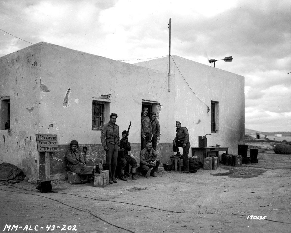 SC 170135 - U.S. Army ammunition depot office in North Africa.