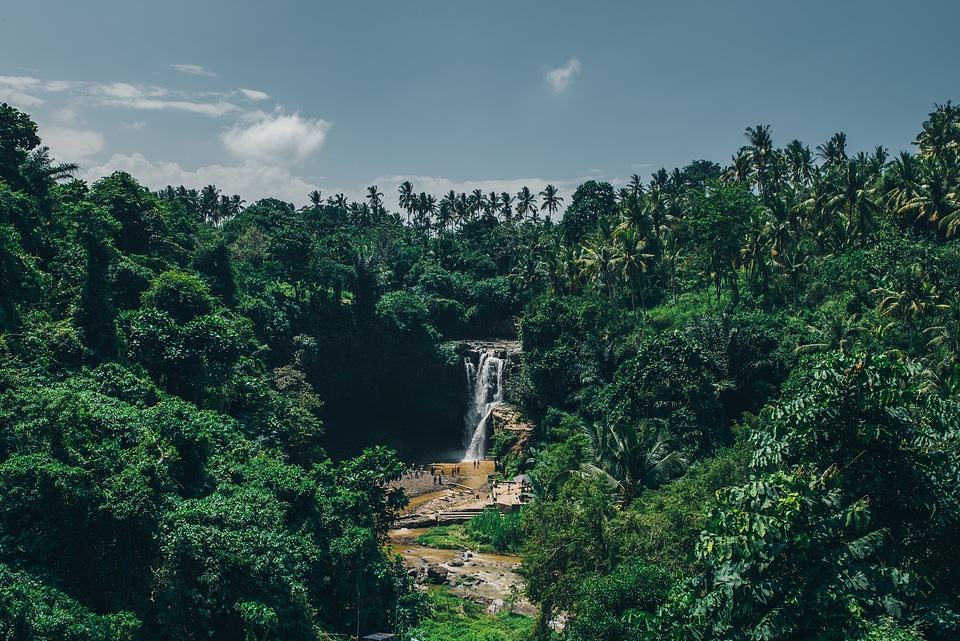 Waterfall, Forest & Blue Sky