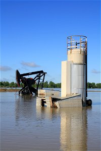 Oil Spill During Missouri River Flooding photo