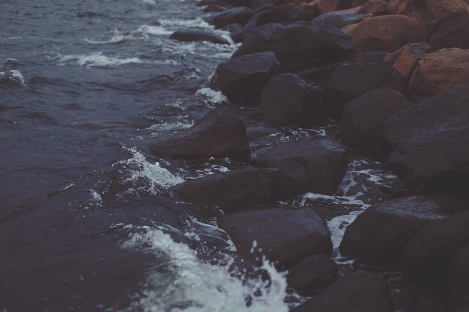 Waves Crashing on Rocks photo