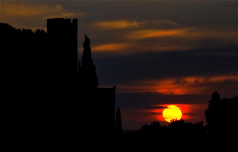 Sunset behind the Norman-Swabian Castle of Oria