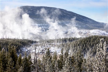 Overlooking Norris Geyser Basin photo