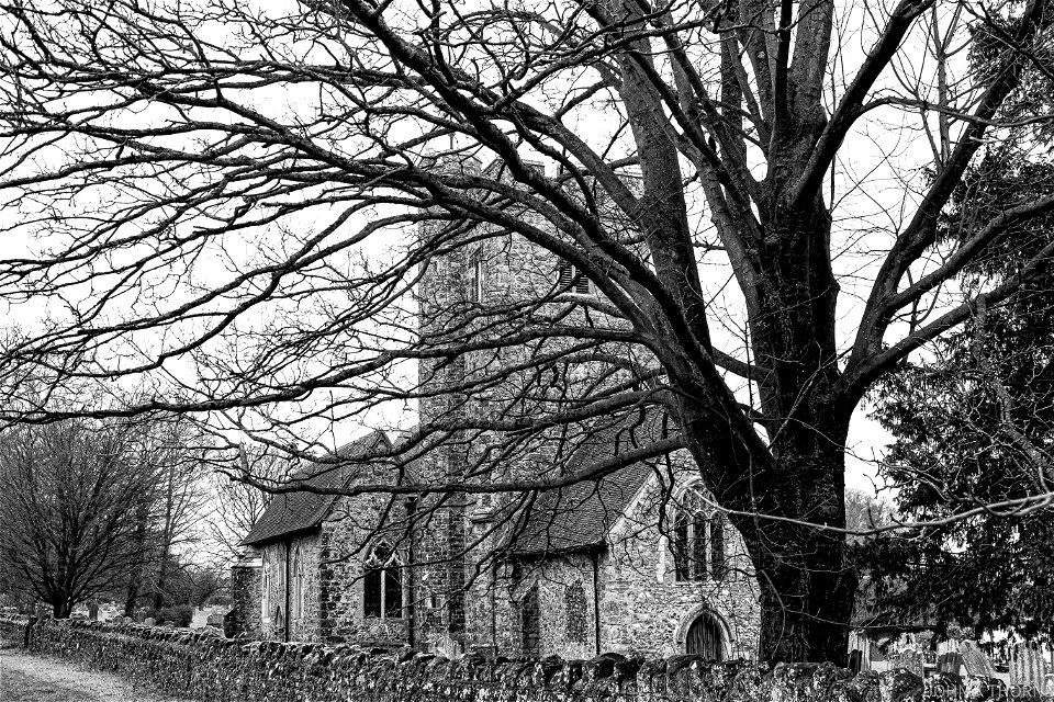 Boxley Church and the Wall made famous from Movie Porridge. Ronnie Barker and Richard Beckinsale climbing over it.