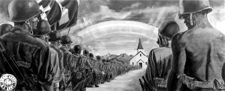 SC 374633 - Mural done by Camp Grant artist, Pvt. J. Nielson.