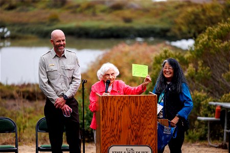 Local environmental advocate speaks during opening ceremony photo