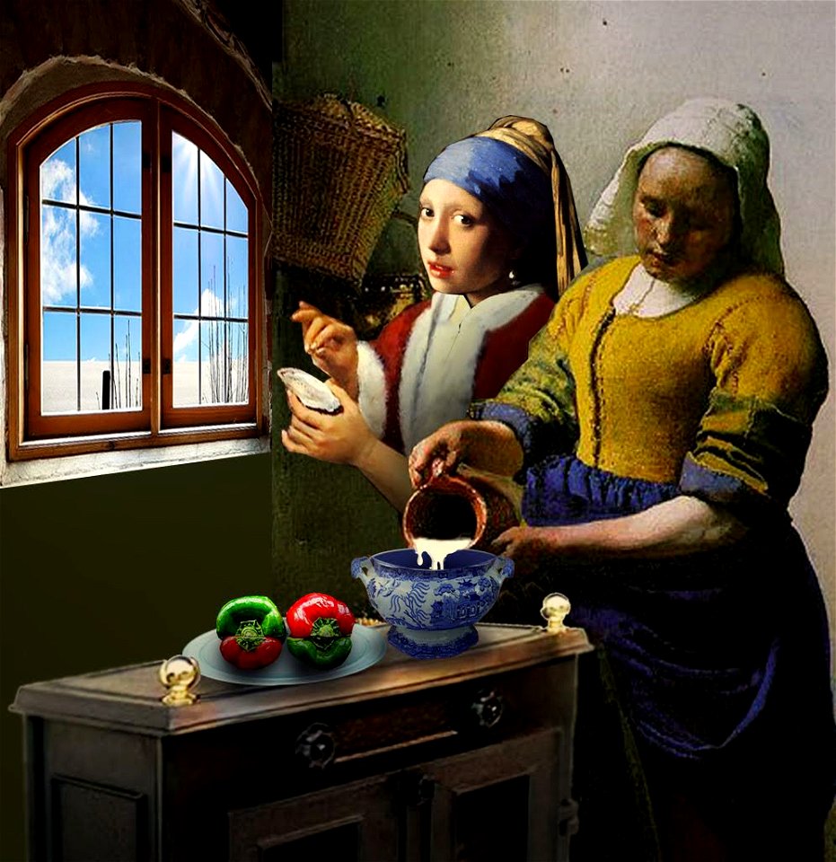 The Vermeers in the kitchen