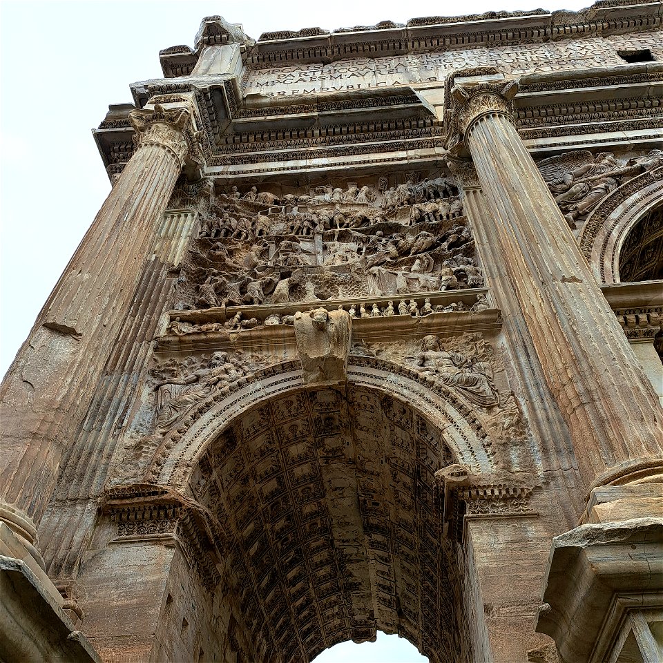 Side and vault Septimus Sseverus Roman Forum Rome Italy
