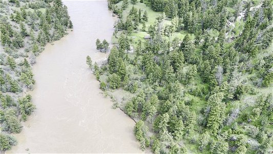 Yellowstone flood event 2022: Lower Blacktail Patrol Cabin washed away