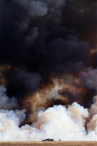 Burn Smoke & Engine Lake Andes Wetland Management District South Dakota photo