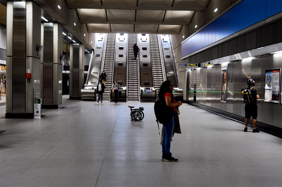 Escalators to street at new Battersea Power Station station
