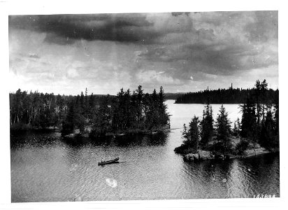 Looking down the cliffs of Seagull Lk. 3rd week of June 1921 photo