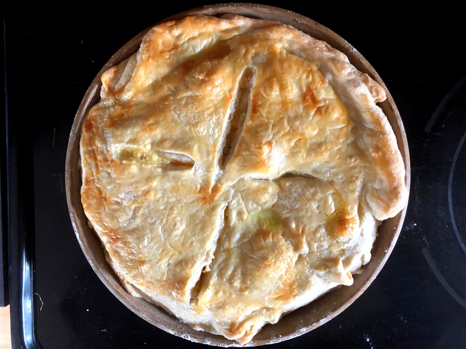 Peach Pie Out of The Oven