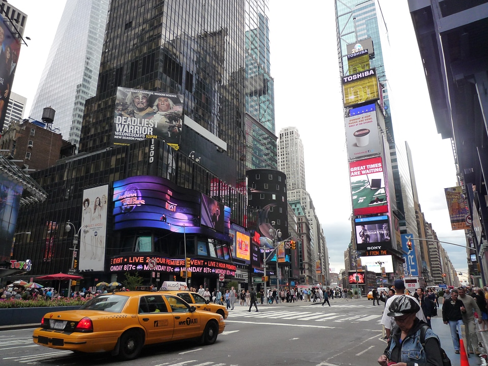 Broadway time square taxi photo