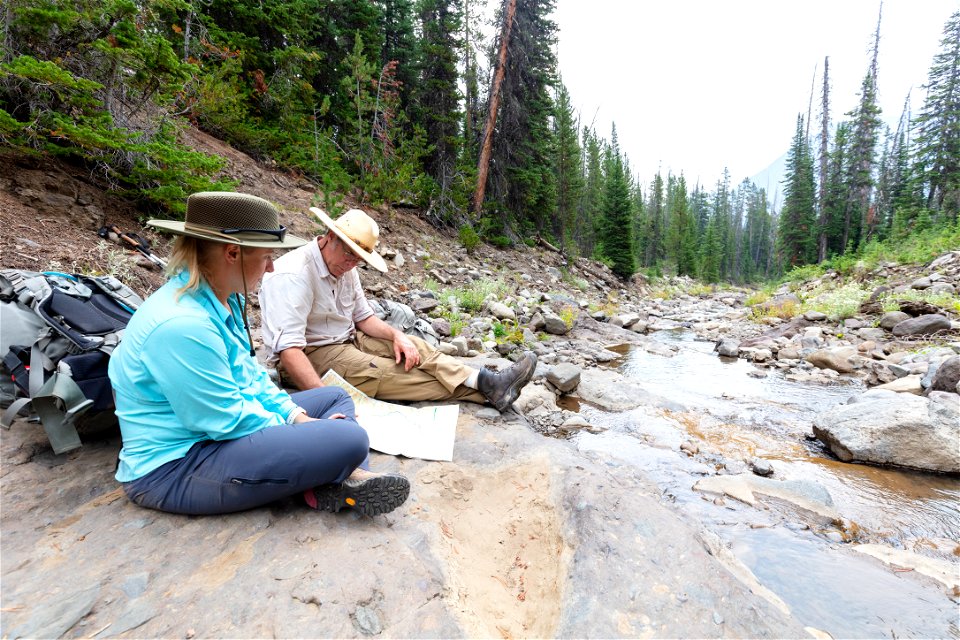Shoshone National Forest, Sunlight Creek Trail: studying the map