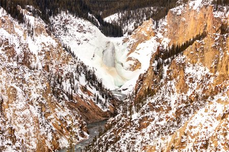 Snowy Grand Canyon of the Yellowstone from Artist Point