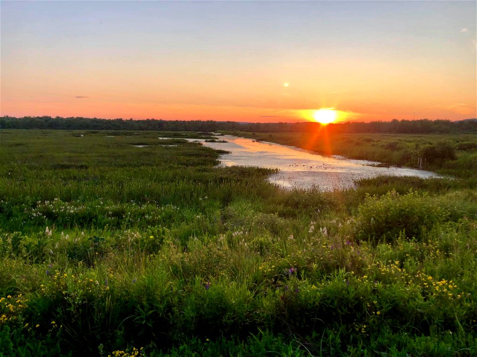 Sunset over Lower Magurrewock Marsh at Moosehorn National Wildlife Refuge