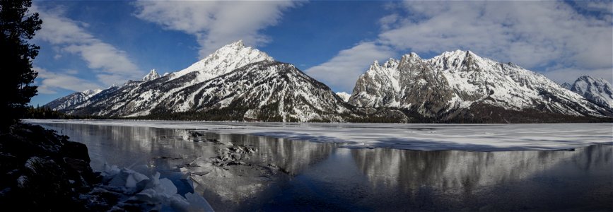 Jenny Lake Spring Thaw Panorama