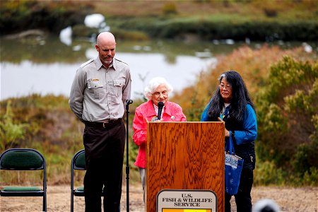 Local environmental advocate speaks during opening ceremony