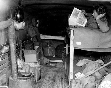 SC 396910 - Close view of living quarters in 2-1/2 ton truck.