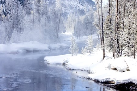 Steam rising from the Gibbon River