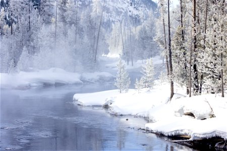 Steam rising from the Gibbon River photo