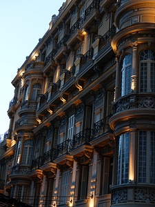 Architecture illuminated balcony photo