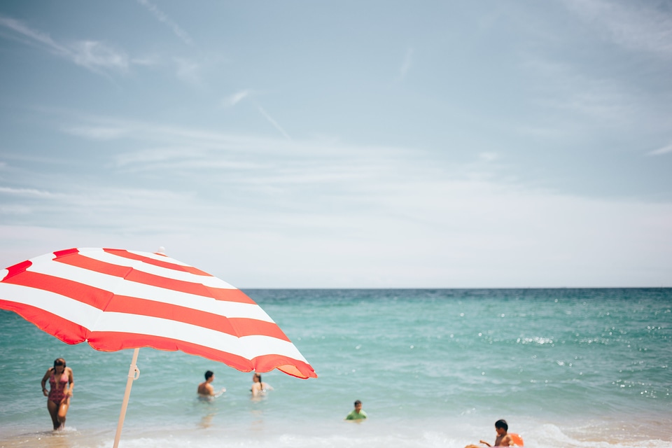 Swimming at the Beach photo