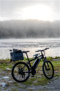 Misty morning river ebike adventure