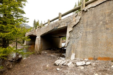 Northeast Entrance Road bridge with spalling concrete