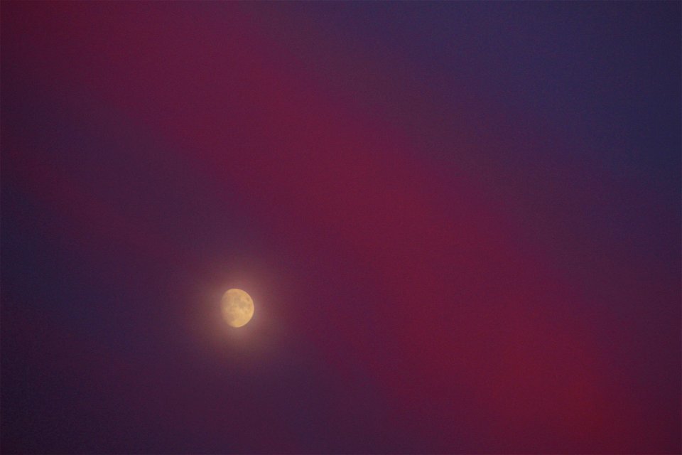 Pink veils over the moon
