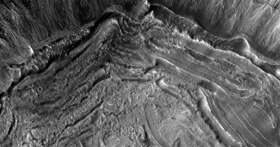 Ridged Crater Floor and Gullies