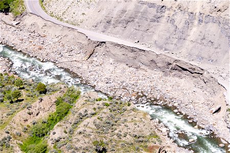 Yellowstone flood event 2022: North Entrance Road in Gardner River Canyon (3)