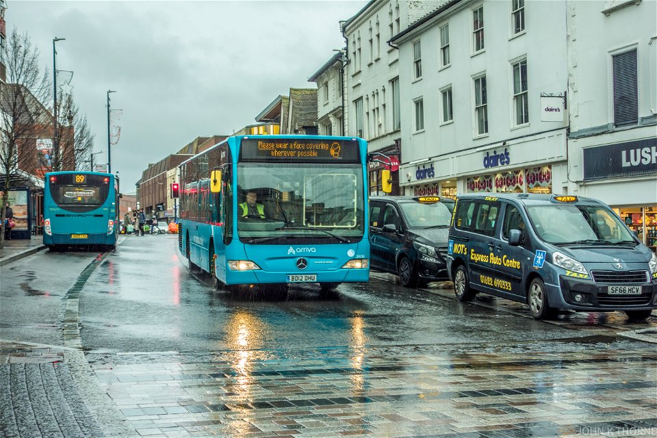 BD12DHU Rainy Day Mercedes Bus Maidstone