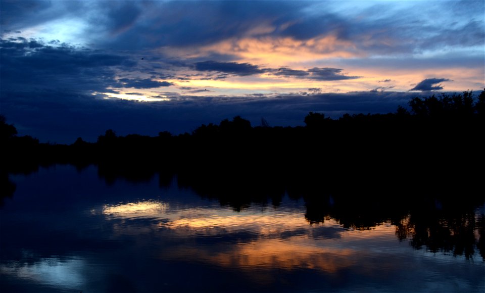 Minnesota River at sunset near Granite Falls, Minnesota