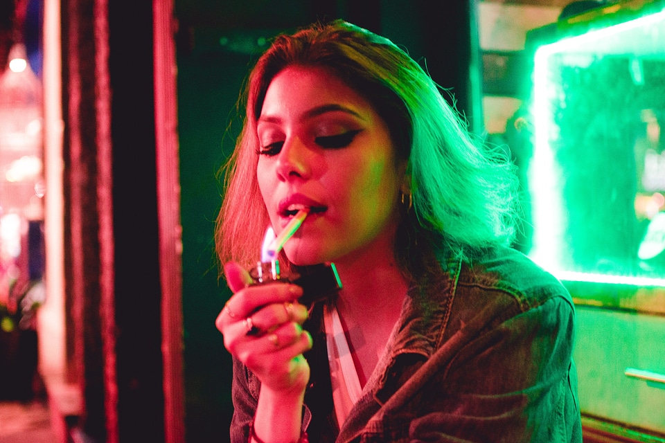 Woman Smoking Cigarettes