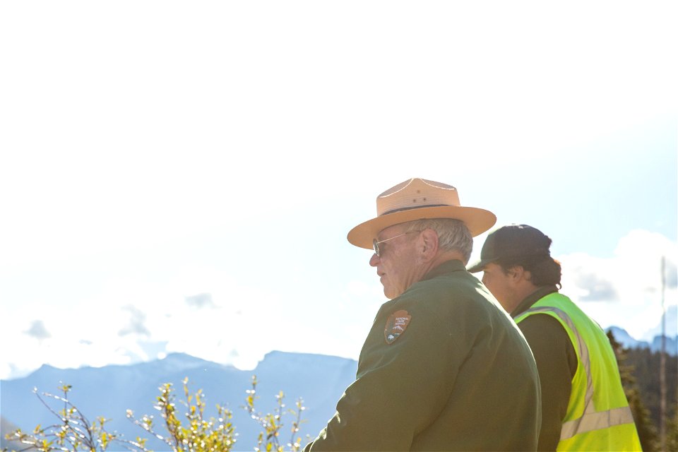 Park Rangers Survey Logan Pass photo