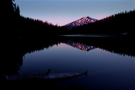 Sunrise at Todd Lake and Mt Bachelor, Oregon photo