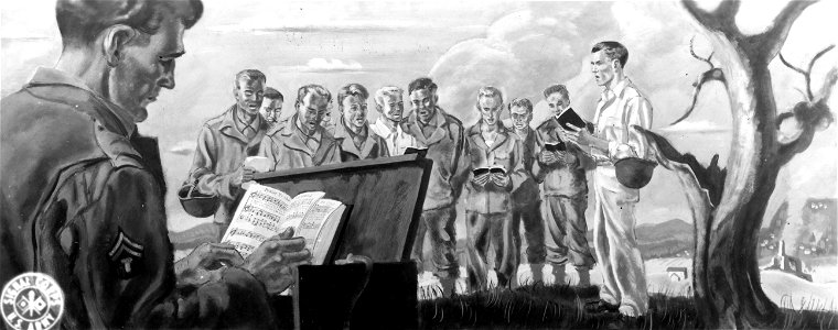 SC 374635 - Mural done by Camp Grant artist, Pvt. J. Nielson.