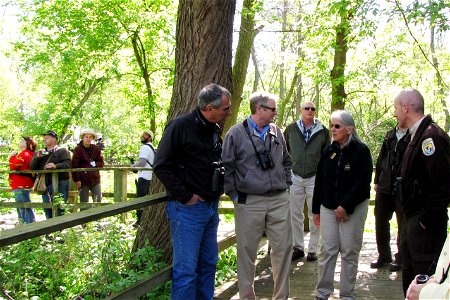 Regional Director Tom Melius & Ohio DNR Director Zehringer bird at MageeMarsh photo