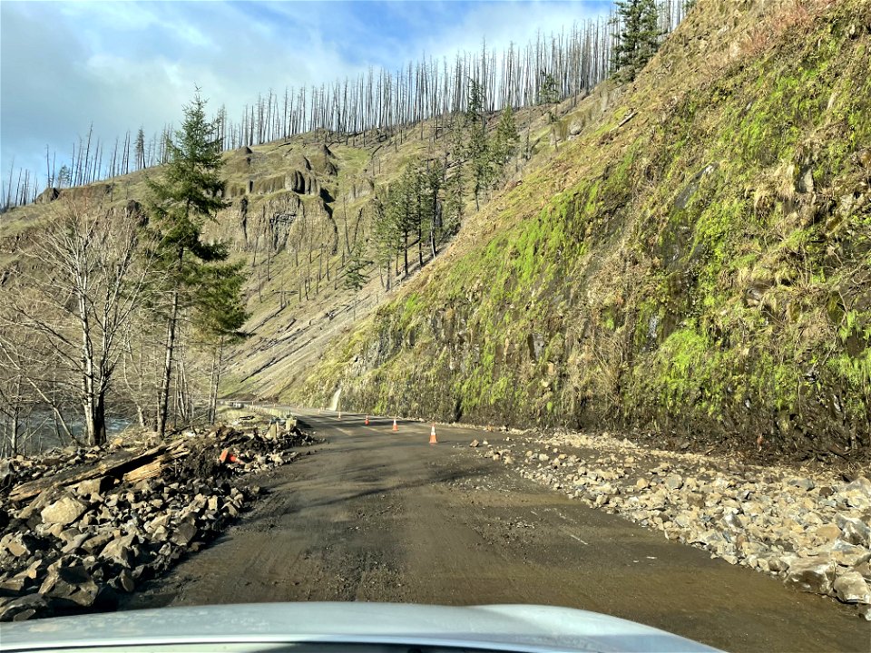 Rockfall along Hwy 224 Mt. Hood National Forest