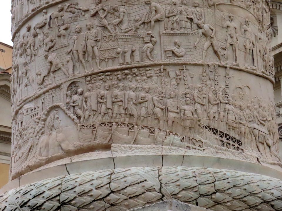 Base Detail Trajan Column Roman Forum Rome Italy