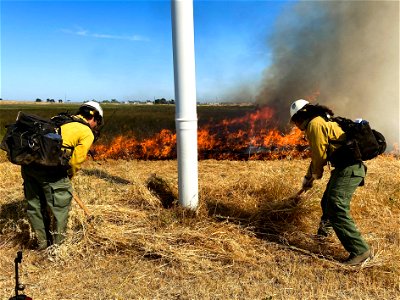 BLM’s Folsom Lake Veterans Crew perform RX Burn at Cosumnes River Preserve restoring critical habitat. photo