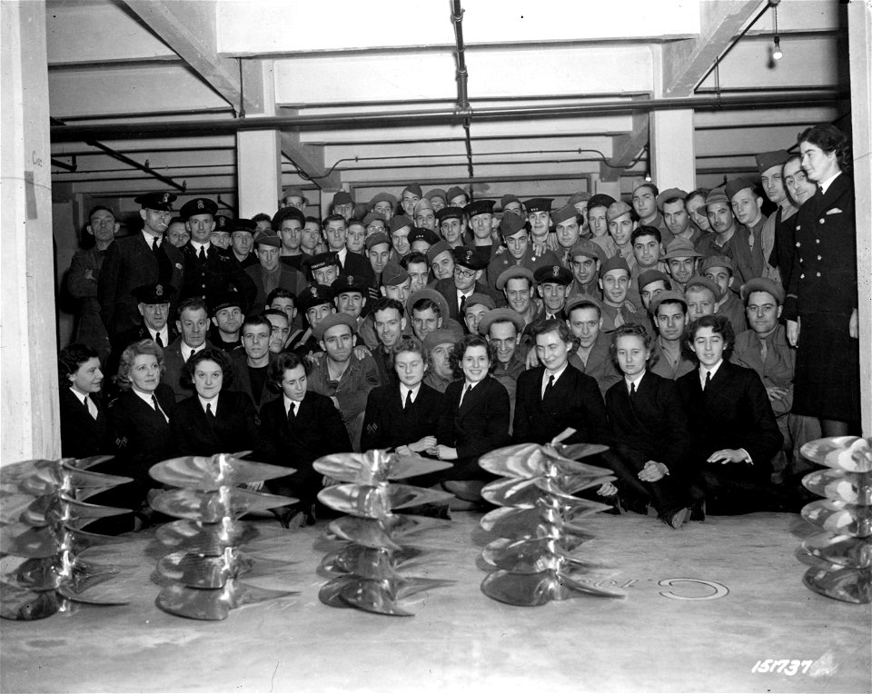 SC 151737 - The personnel of the Landing Craft Maintenance and Supply Depot, which is controlled by American-British combined operations, consists of U.S. Army men, Royal Navy men and Wrens.