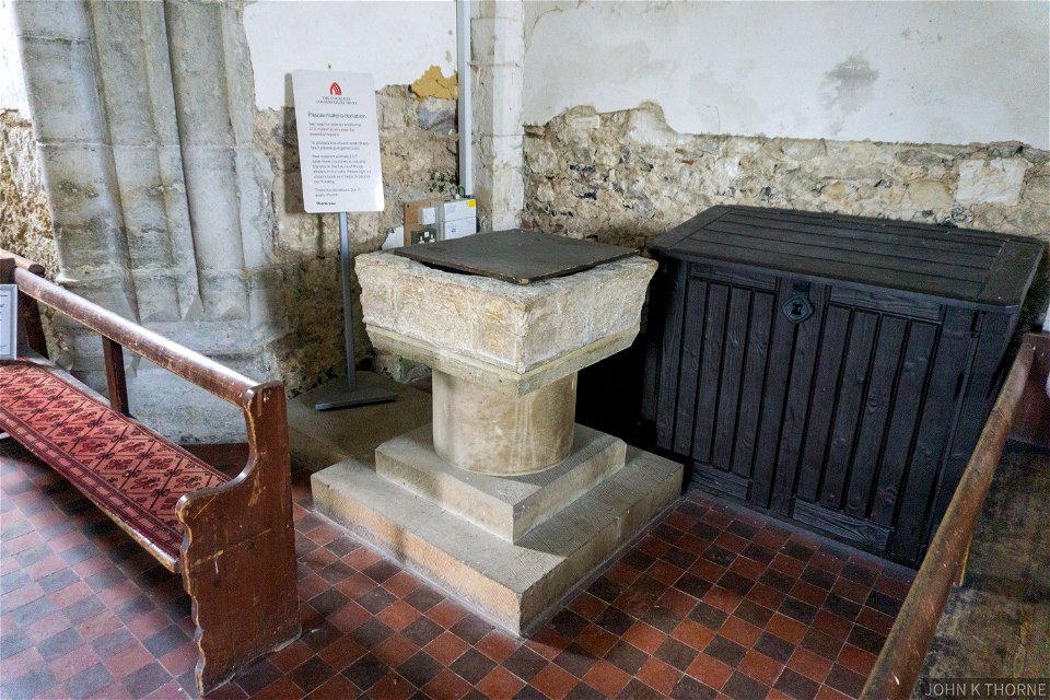 CHURCH OF ST MARY THE VIRGIN Grade 1 Listed Building. The Two Fonts.