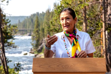 DOI Secretary Deb Haaland Visit: Media availablity remarks near Yellowstone River