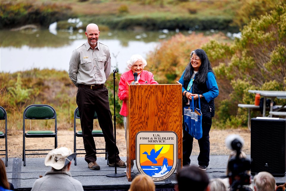 Local environmental advocate speaks during opening ceremony