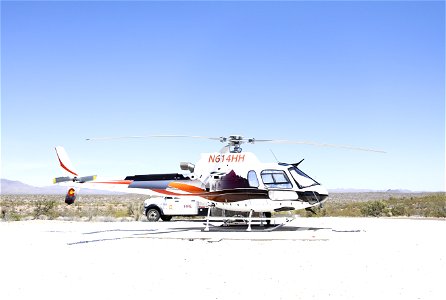 MAY 19: Eurocopter AS350 helicopter at helibase