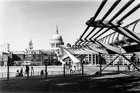 Millenium Bridge and St. Paul's Cathedral photo
