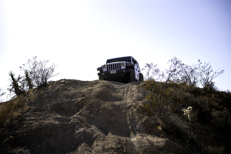 Jeep navigating a hill on Thermal Canyon Road photo