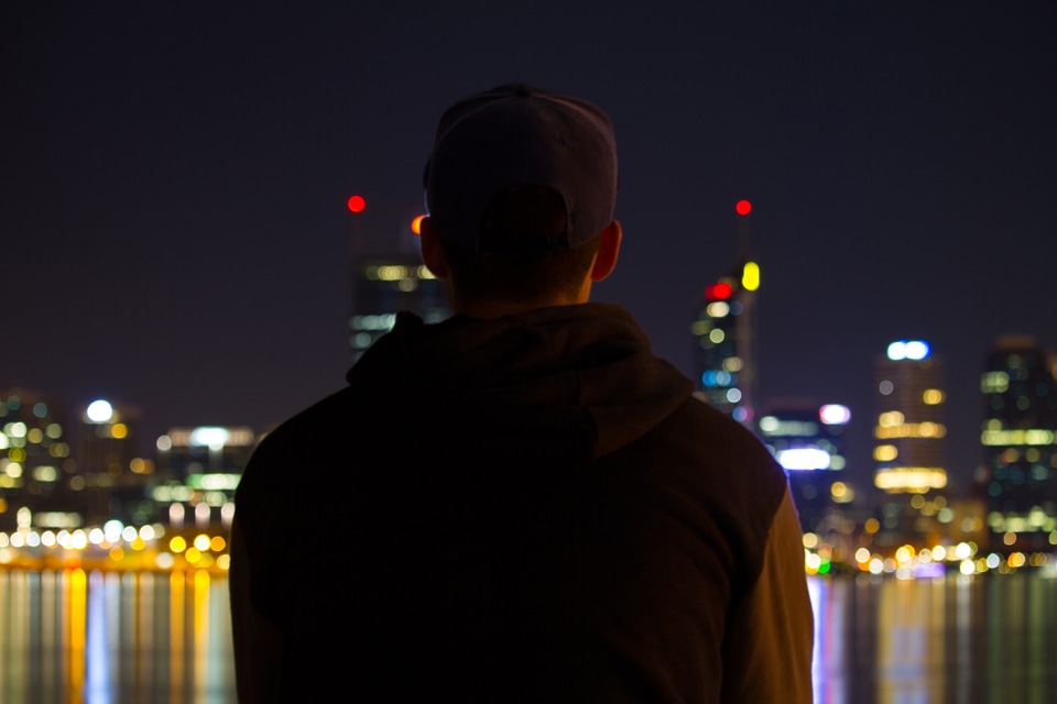 Man Enjoying City View